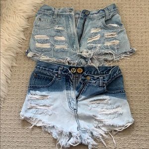 Ripped Denim Shorts